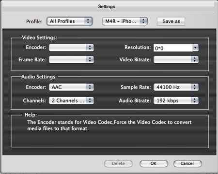 Step 5: Choose output format as from the "Profile" combo-box, and set the export folder by clicking the "Browse" button.