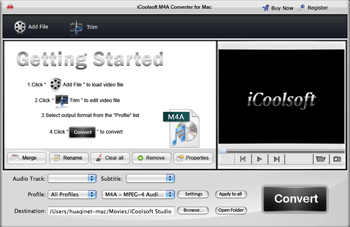 iCoolsoft M4A Converter for Mac 3.1.08 full
