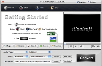 iCoolsoft MPEG TS Converter for Mac 3.1.06 full
